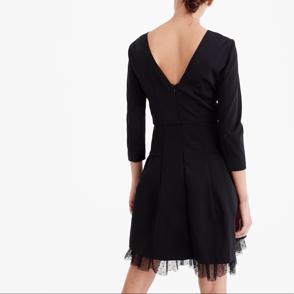 Classic Structured Polka Dot Black Dress